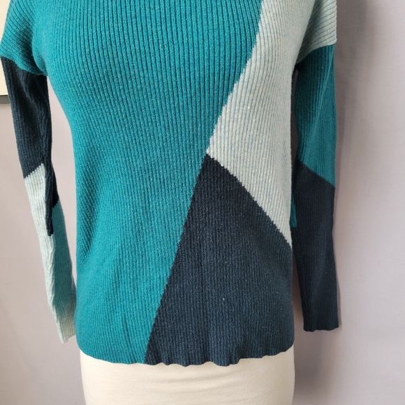 Smartwool Colorblock Ribbed Pullover Crew Sweater XS - Picture 7 of 12